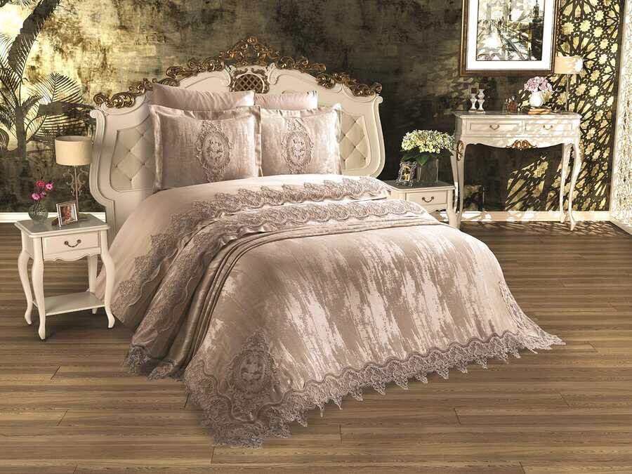 Dowry World - French Laced Cloud Bridal Set Cappucino