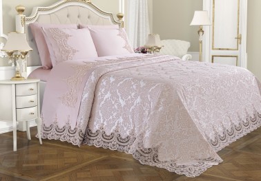 Çeyiz Diyarı - French Guipure Dowry Pique Set Arus - Powder Çeyiz Diyarı - French Guipure Dowry Pique Set Arus - Powder