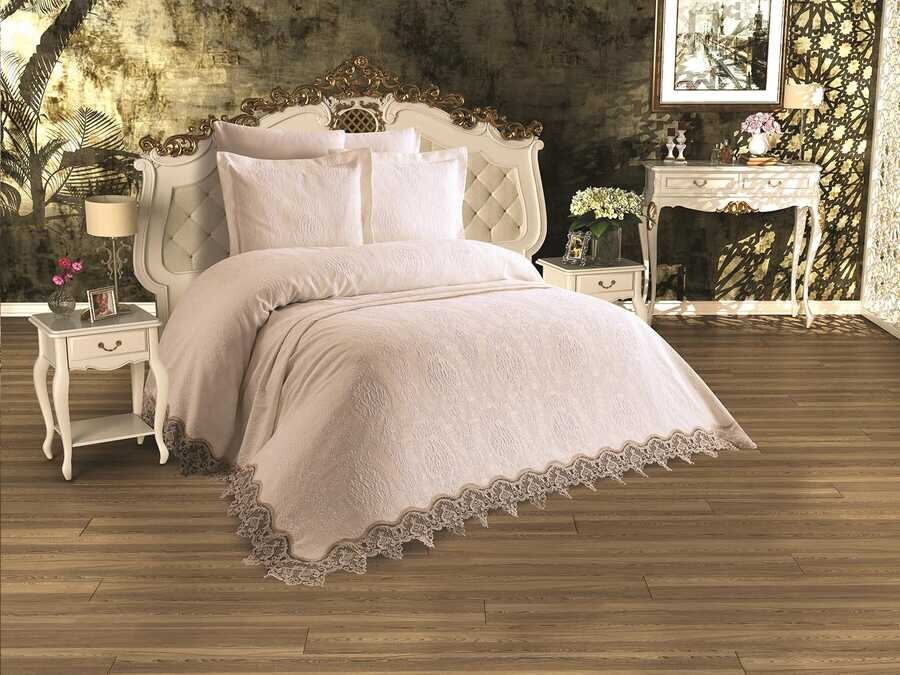 Dowry World - French Laced Dowry Pique Set Buket Cream