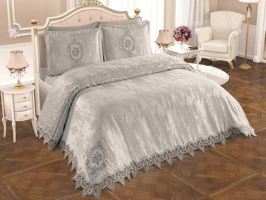  French Laced Dowry Pique Set Bulut Gray