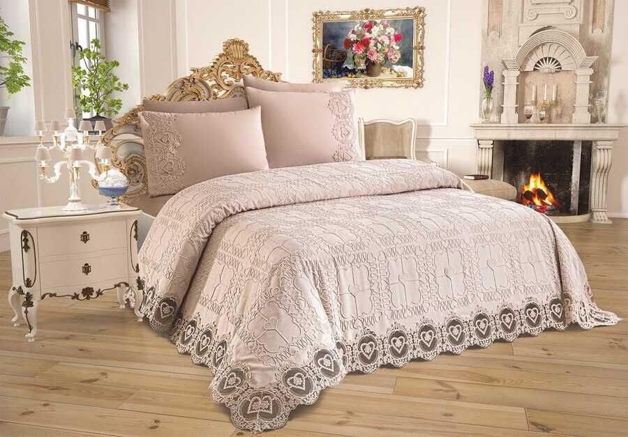  French Laced Dowry Pique Set Margaret Beige