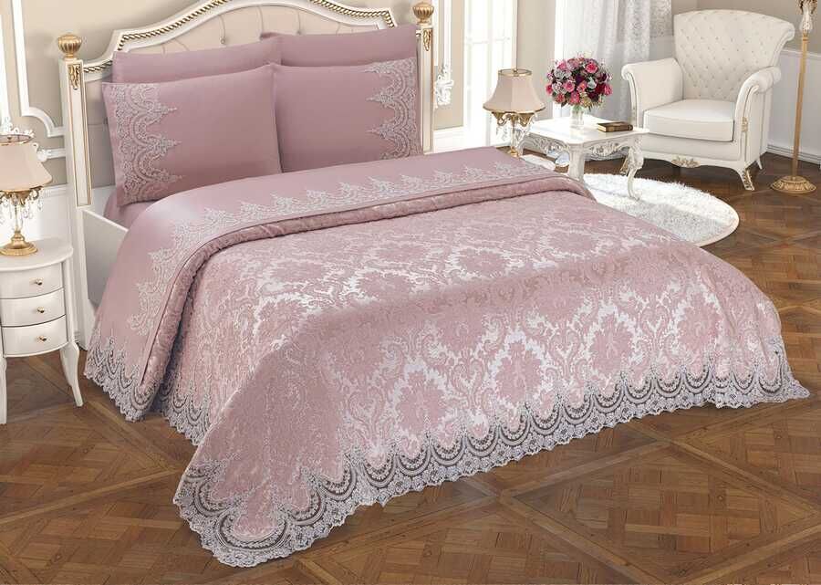  French Laced Dowry Pique Set Queen Powder