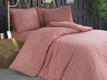 Çeyiz Diyarı - French Guipure Deren Double Duvet Cover Set Powder Çeyiz Diyarı - French Guipure Deren Double Duvet Cover Set Powder