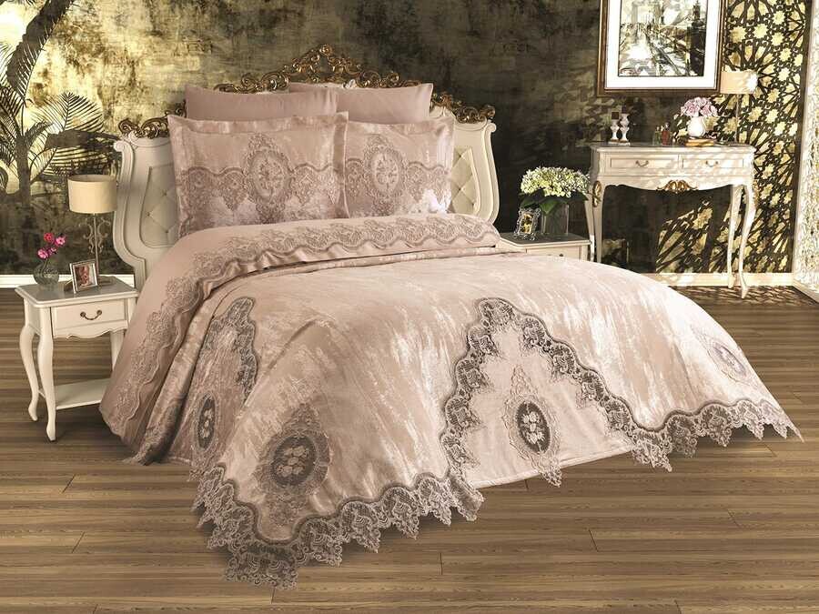 Dowry World - French Laced Dilara Bridal Set Cappucino