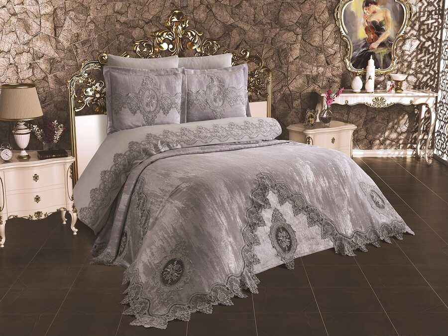 Dowry World - French Laced Dilara Bridal Set Gray