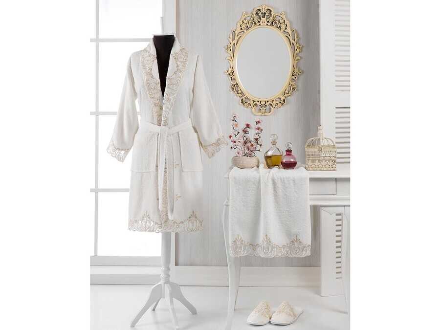  French Laced Duru Bamboo Honeymoon Bathrobe Set
- Thumbnail