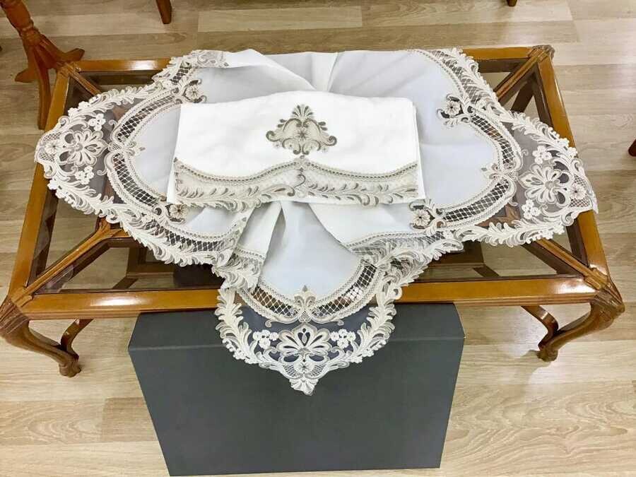 Dowry World - Fransız Güpürlü Elfin Havlu Bohça Takımı Dowry World - Fransız Güpürlü Elfin Havlu Bohça Takımı