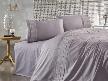Dowry World - French Guipure Gönül Garden Double Duvet Cover Set Gray Dowry World - French Guipure Gönül Garden Double Duvet Cover Set Gray