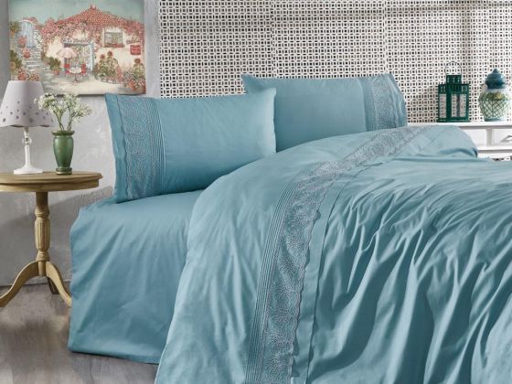 French Guipure Gönül Garden Double Duvet Cover Set Oil