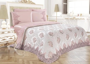 Çeyiz Diyarı - French Guipure Dream Pique Set Powder Çeyiz Diyarı - French Guipure Dream Pique Set Powder