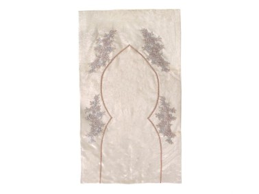 French Lace Incili Lux Velvet Prayer Rug - Thumbnail