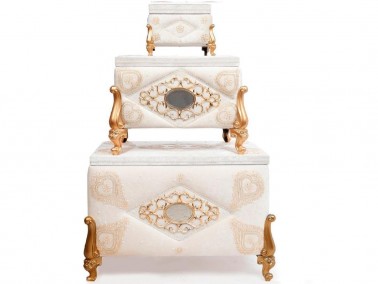 Dowry World - French Guipure Love 3 Pcs Dowery Chest Cream Dowry World - French Guipure Love 3 Pcs Dowery Chest Cream