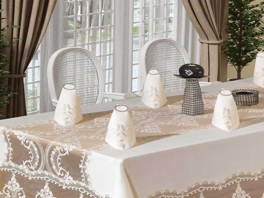 French Guipure Mısra Lace Dinner Set - 25 Pieces - Thumbnail