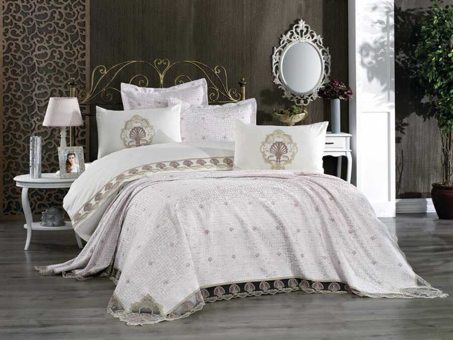 Dowry World - French Guipure Embroidery Valencia Bridal Set Powder Gold Dowry World - French Guipure Embroidery Valencia Bridal Set Powder Gold