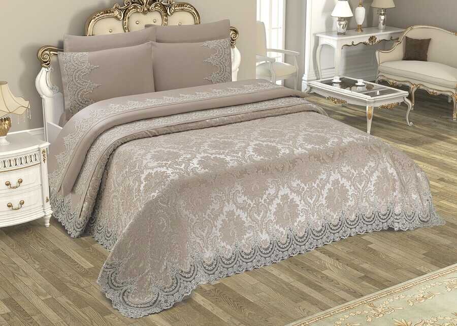 Dowry World - French Laced Queen Bridal Set Cappucino