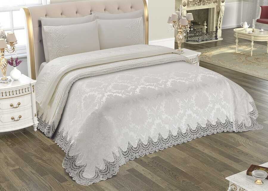 Dowry World - French Laced Queen Bridal Set Cream Dowry World - French Laced Queen Bridal Set Cream