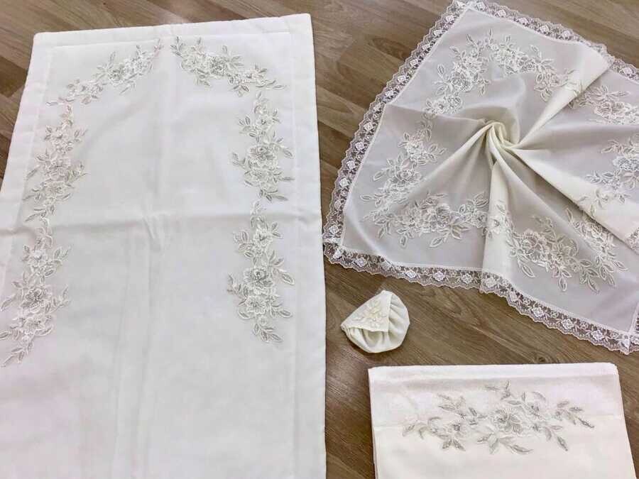 Dowry World - Fransız Güpürlü Sahra Seccade Seti