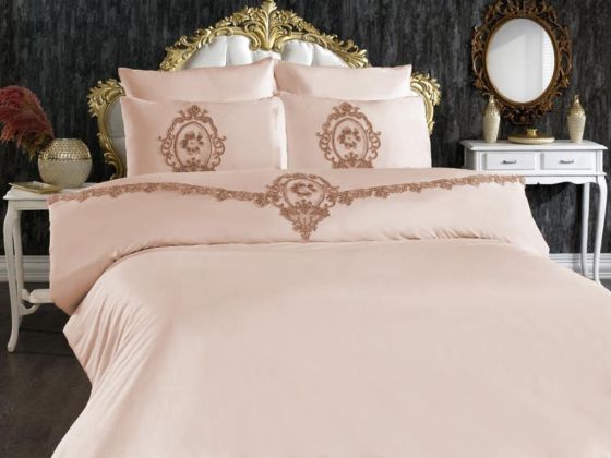 French Guipure Suzi Double Duvet Cover Set Beige