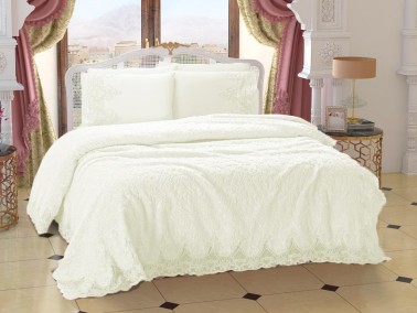 Çeyiz Diyarı - French Guipure Venedik Blanket Set Cream Çeyiz Diyarı - French Guipure Venedik Blanket Set Cream