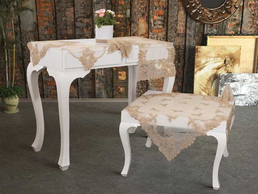 Dowry World - French Mary Living Room Set 16 Pieces Cappucino