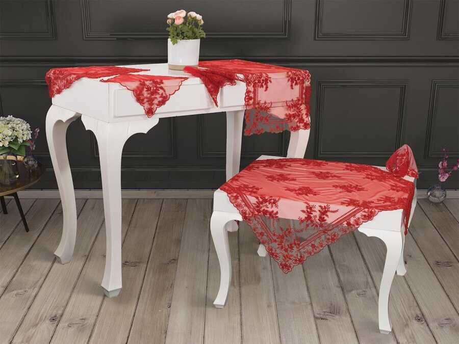 Dowry World - French Mary Living Room Set 16 Pieces Red