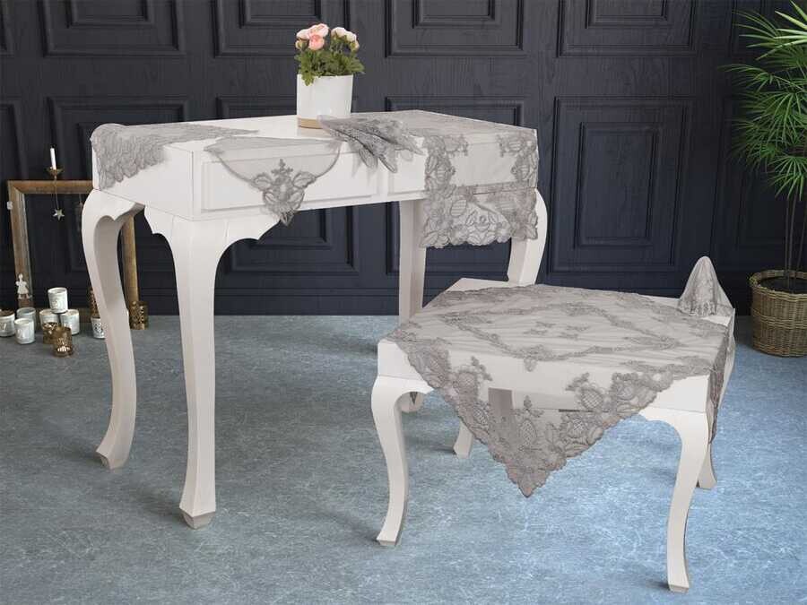 Dowry World - French Mary Living Room Set 16 Pieces Silver