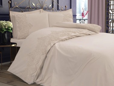 Çeyiz Diyarı - French Guipure Deren Double Duvet Cover Set Cream Çeyiz Diyarı - French Guipure Deren Double Duvet Cover Set Cream