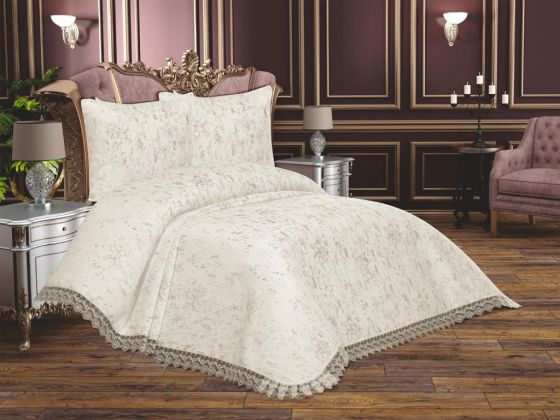 French Guipure Dowry Cloud Bedspread Cream