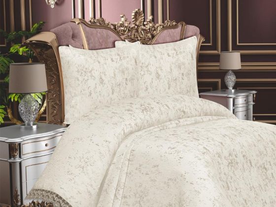 French Guipure Dowry Cloud Bedspread Cream