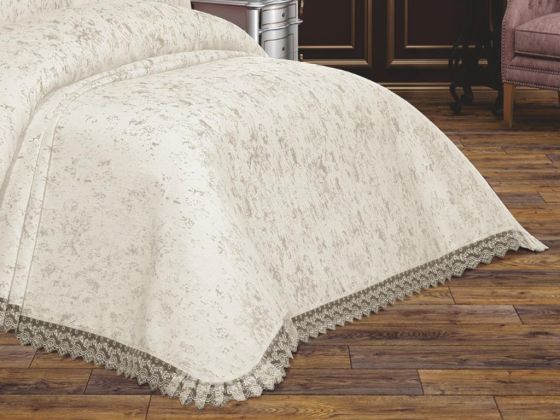 French Guipure Dowry Cloud Bedspread Cream