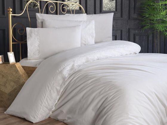 French Lace Alber Dowry Duvet Cover Set Cream