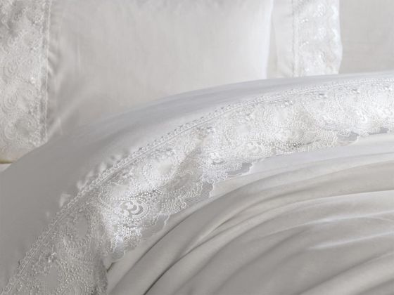 French Lace Alber Dowry Duvet Cover Set Cream
