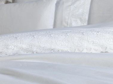 French Lace Alber Dowry Duvet Cover Set Cream - Thumbnail