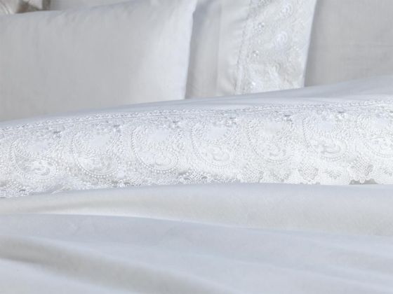 French Lace Alber Dowry Duvet Cover Set Cream