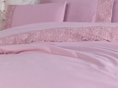 French Lace Arduç Dowry Duvet Cover Set Powder - Thumbnail