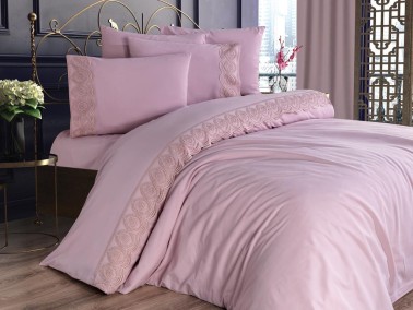 French Lace Ceylin Dowry Duvet Cover Set Powder - Thumbnail