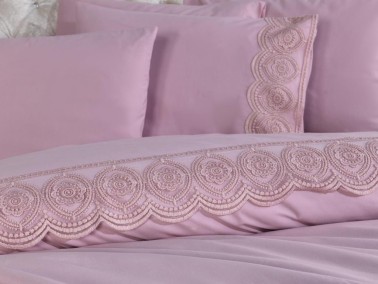 French Lace Ceylin Dowry Duvet Cover Set Powder - Thumbnail