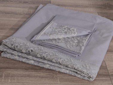 French Lace Legend Dowry Duvet Cover Set Gray - Thumbnail