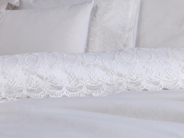 French Lace Simona Dowry Duvet Cover Set Cream - Thumbnail