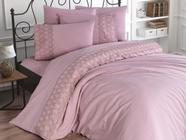 French Lace Simona Dowry Duvet Cover Set Powder - Thumbnail