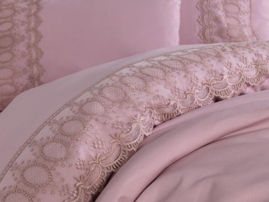 French Lace Simona Dowry Duvet Cover Set Powder - Thumbnail