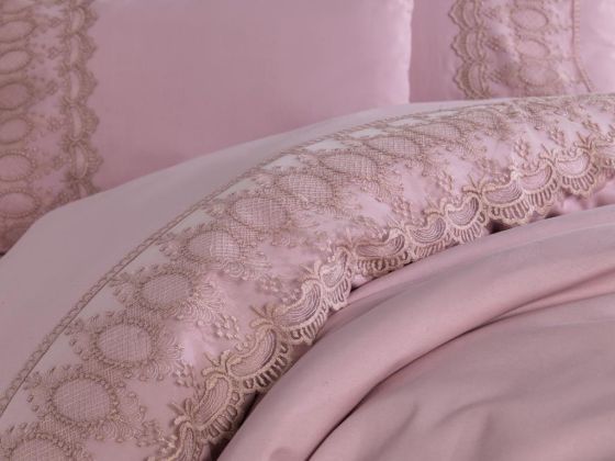 French Lace Simona Dowry Duvet Cover Set Powder