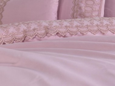 French Lace Simona Dowry Duvet Cover Set Powder - Thumbnail