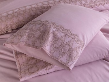 French Lace Simona Dowry Duvet Cover Set Powder - Thumbnail