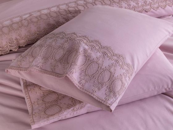 French Lace Simona Dowry Duvet Cover Set Powder