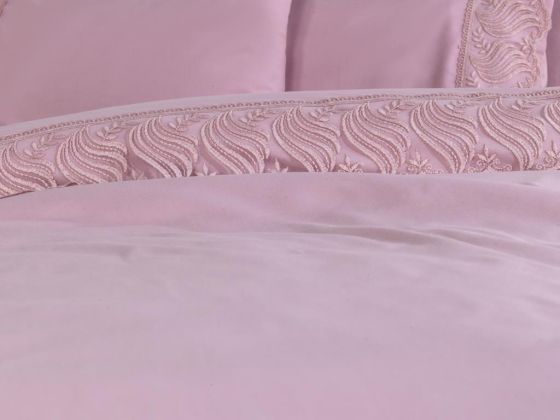 French Lace Wave Dowry Duvet Cover Set Powder