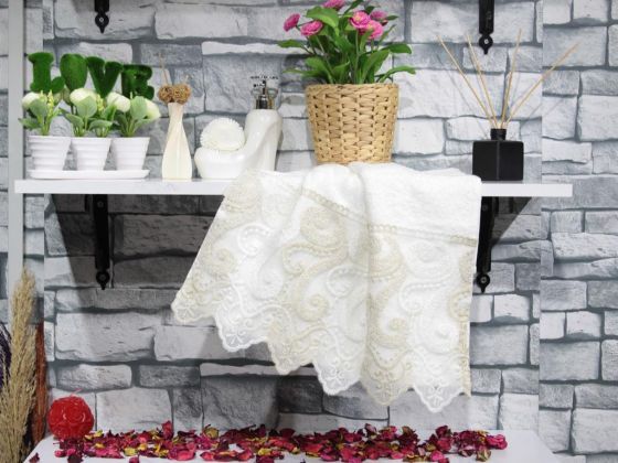 French Lace Wheat Hand Face Towel - 2 Colors