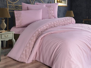 French Lacy Husna Dowry Duvet Cover Set Powder - Thumbnail