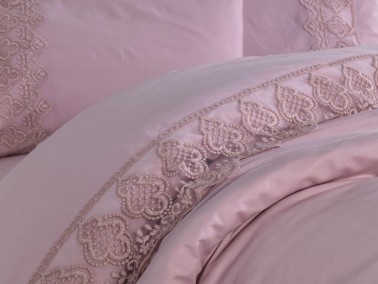 French Lacy Husna Dowry Duvet Cover Set Powder - Thumbnail
