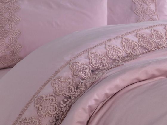 French Lacy Husna Dowry Duvet Cover Set Powder